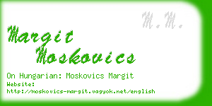 margit moskovics business card